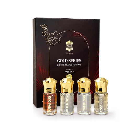 Ajmal Gold Series Attar Perfume Gift Set Pack of 4 - 5ML - Ajmal Gift Set
